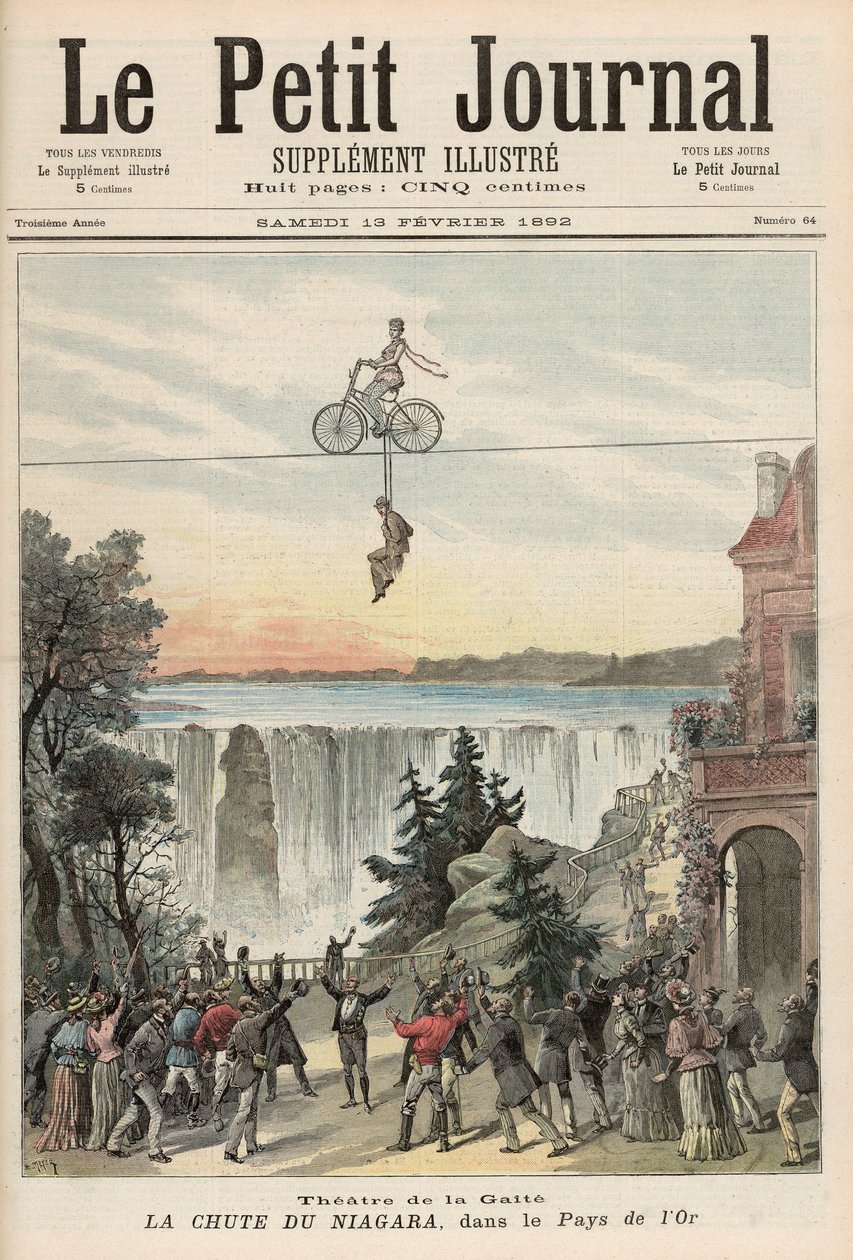 1892年2月13日，来自&39;Le Petit Journal&39;的尼亚加拉瀑布剧院 作者 财富路易斯·米奥勒和亨利·梅尔