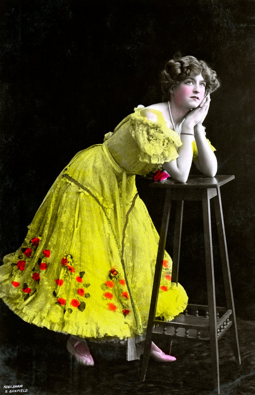 加布里埃尔·雷（Gabrielle Ray）1883-1973年，英国女演员，二十世纪初。 作者 富勒姆和班菲尔德