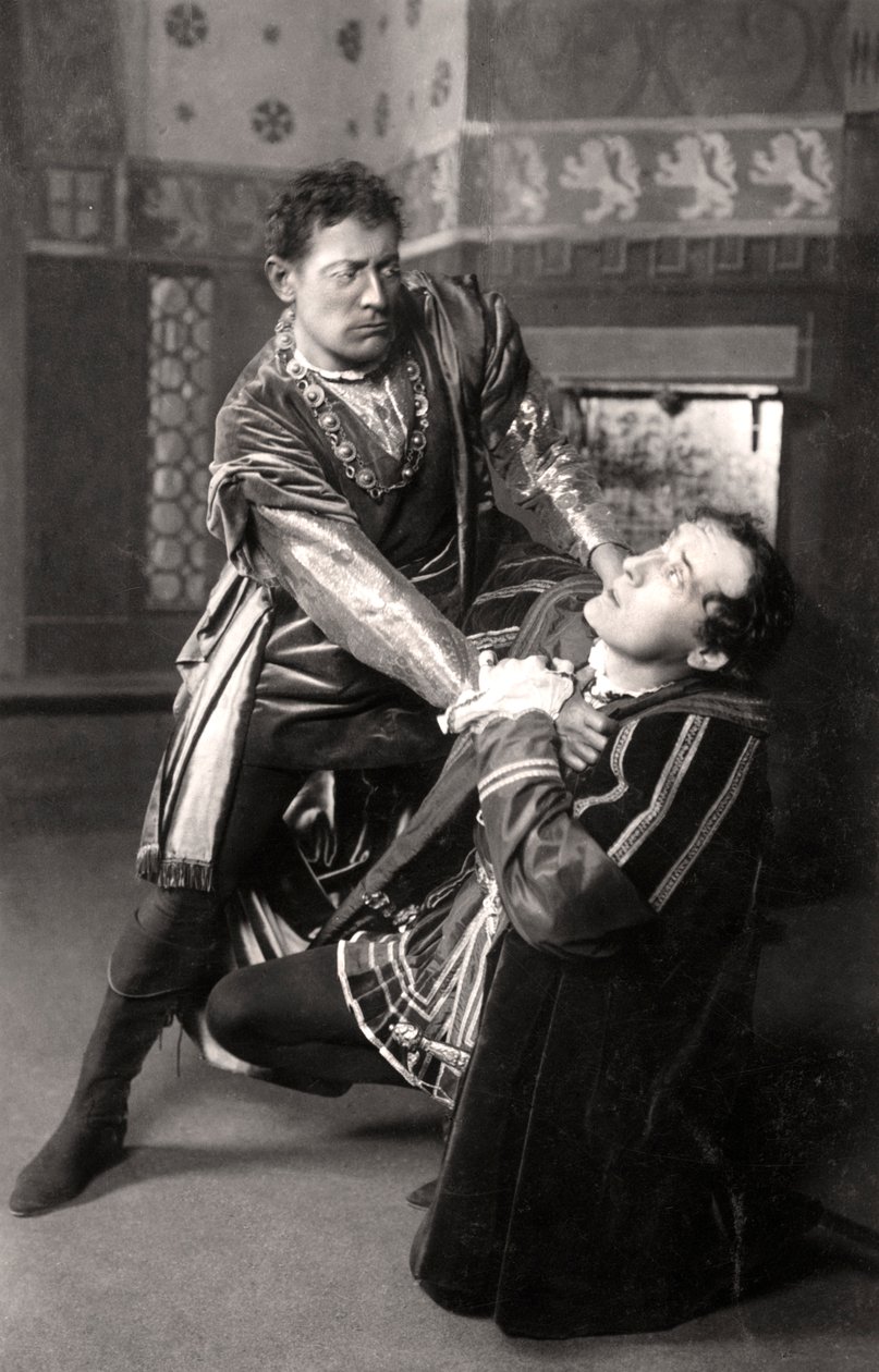 刘易斯·沃勒（Lewis Waller）1860-1915和哈里·布罗德里布·欧文（Harry Brodribb Irving）1870-1919，英国演员，1906年。 作者 富勒姆和班菲尔德