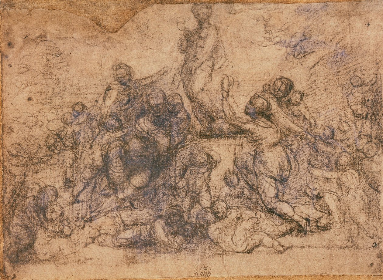 研究金星的崇拜，c.1490-1517（纸上的木炭） 作者 Fra 1472 1517 Bartolommeo