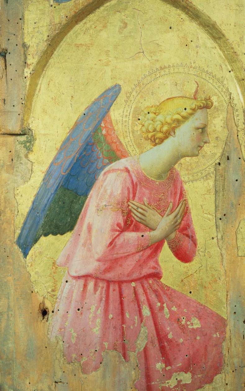 崇拜天使，c.1430-40（面板上的蛋彩画） 作者 弗拉·安杰利科