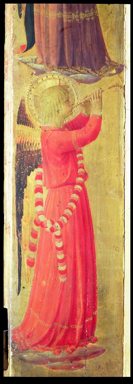 来自Linaiuoli Triptych的天使玩管道，1433（面板上的蛋彩画）（细节） 作者 弗拉·安杰利科