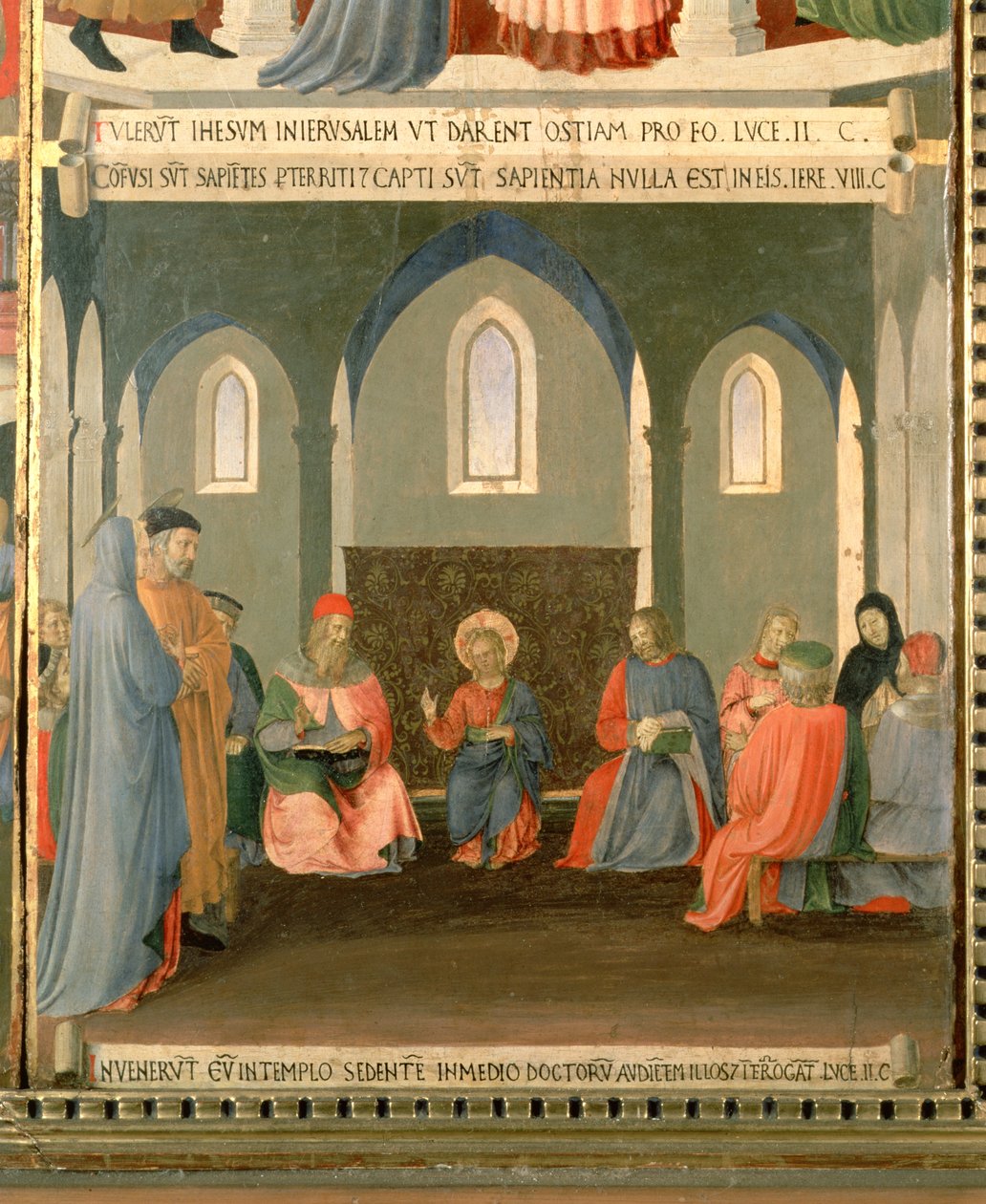 基督在医生之间，细节来自Santissima Annunziata的银色金库，c.1450-53（小组温度） 作者 弗拉·安杰利科