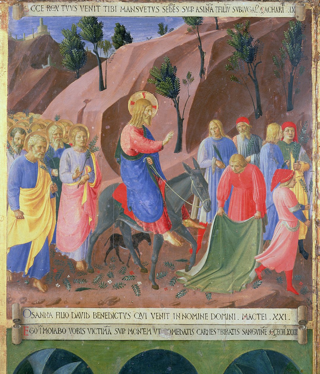 基督进入耶路撒冷，细节来自Santissima Annunziata的银色财政小组，c.1450-53（小组温度） 作者 弗拉·安杰利科