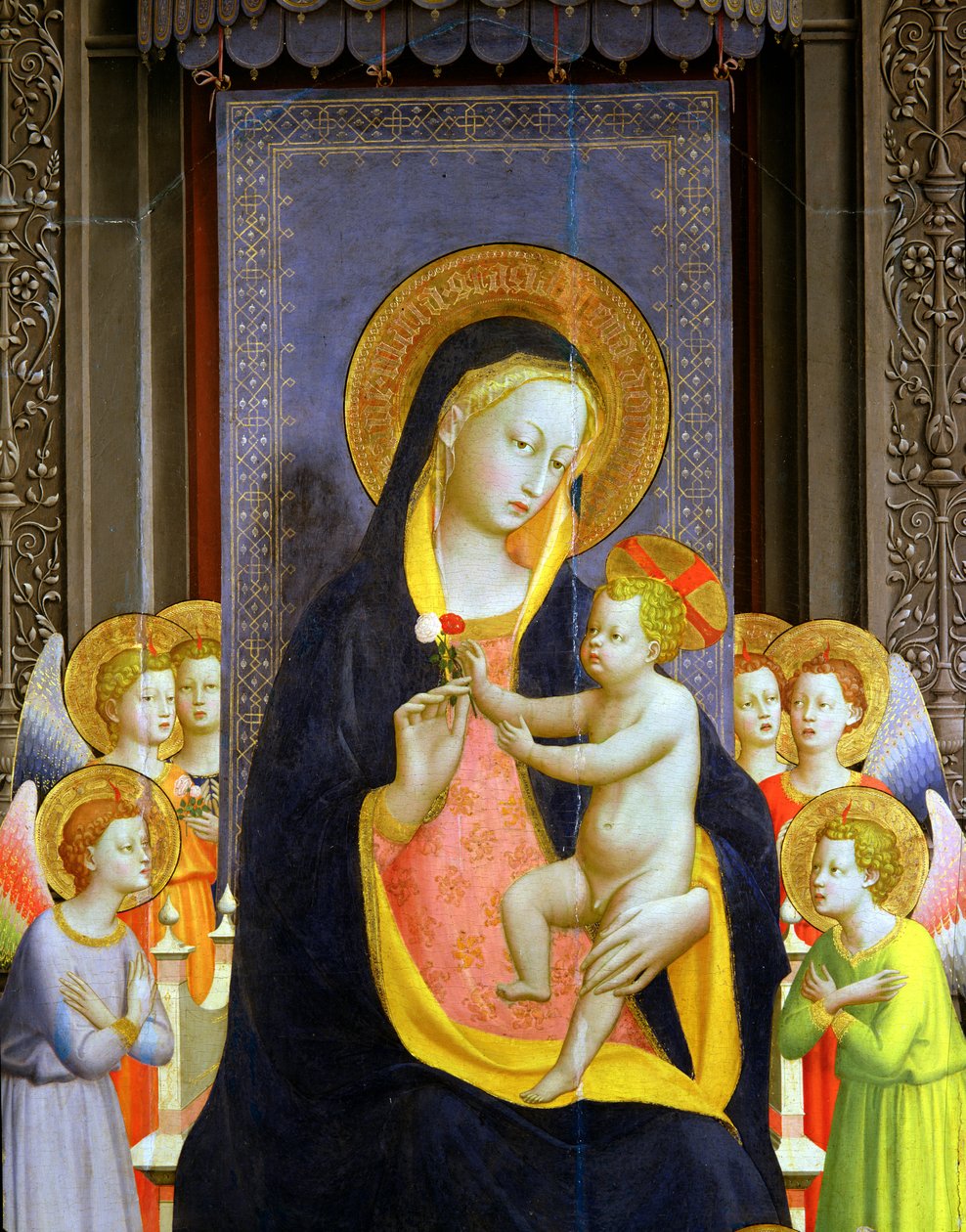 圣多米尼克Altarpiece，c.1422蛋彩画和金叶在面板细节43192 作者 弗拉·安杰利科