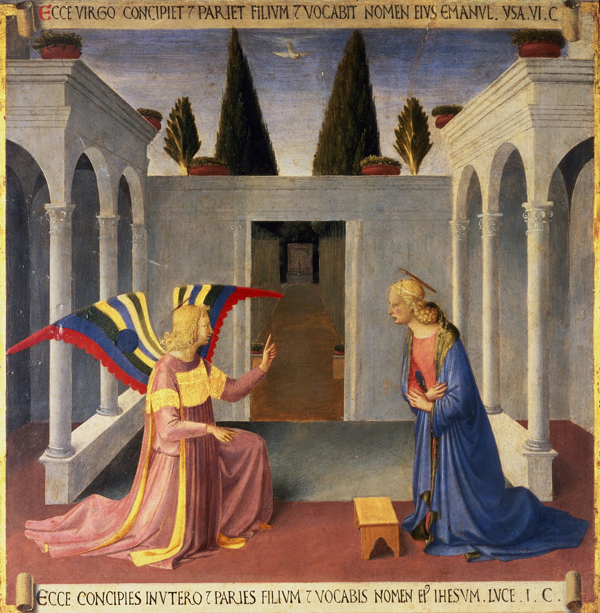 天使报喜，来自Santissima Annunziata的银色财政小组的详细信息，c.1450-53（面板上的蛋彩画） 作者 弗拉·安杰利科