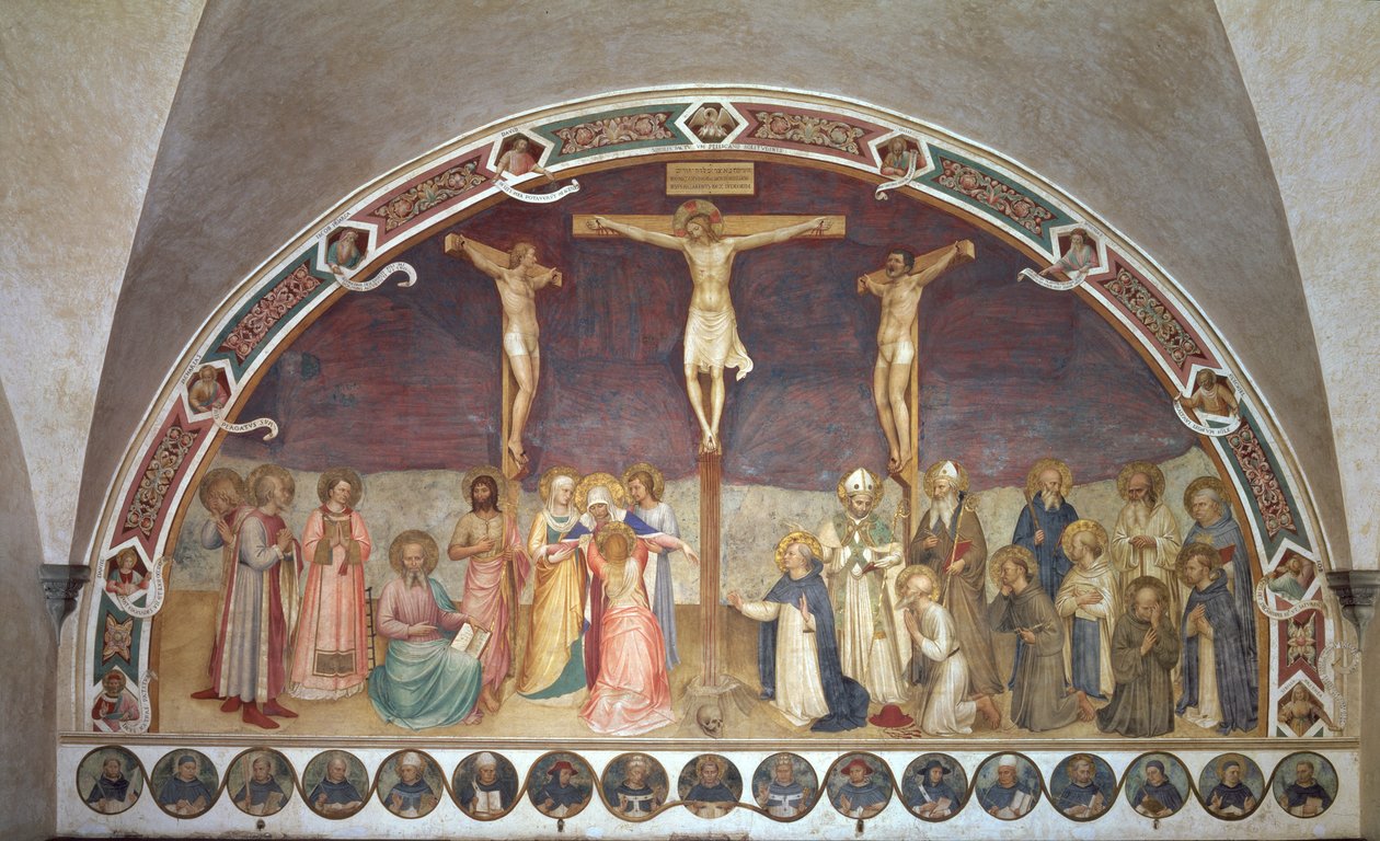 被钉十字架，SS。 Cosmas，Damian，Francis和Bernard，1442 作者 弗拉·安杰利科