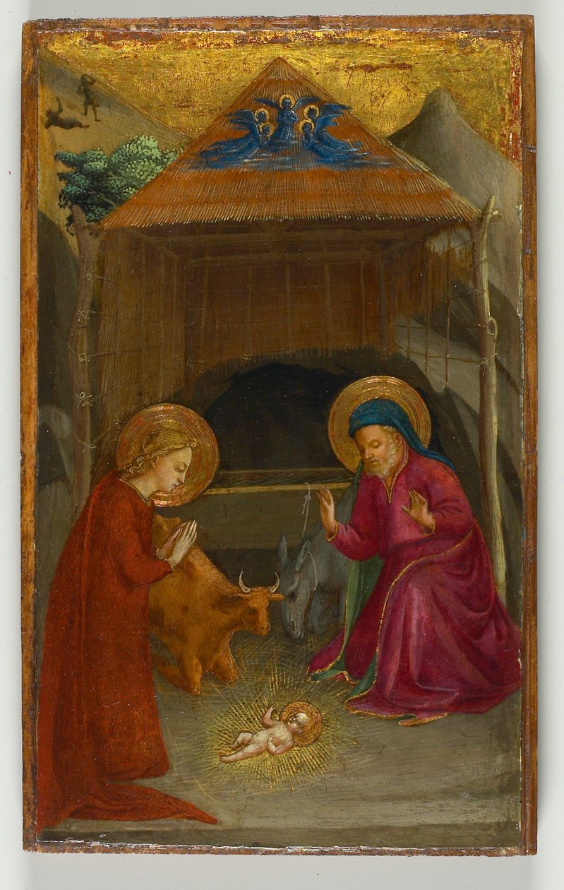 诞生，c.1425-30（白杨面板上的蛋彩画） 作者 弗拉·安杰利科