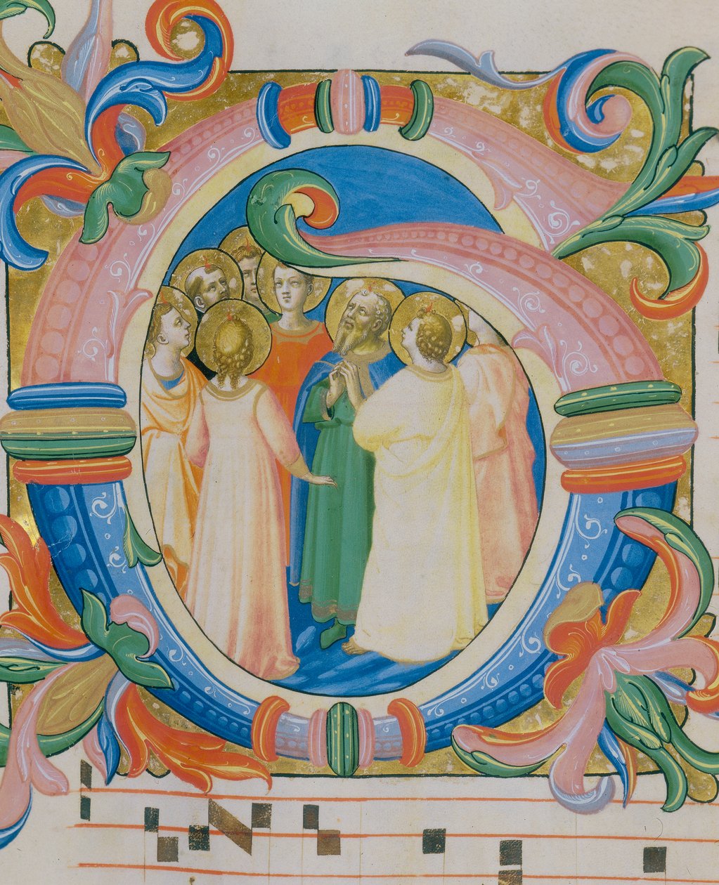 一组圣徒，插图迷你在一个密苏里（c.9，反对）， 作者 弗拉·安杰利科