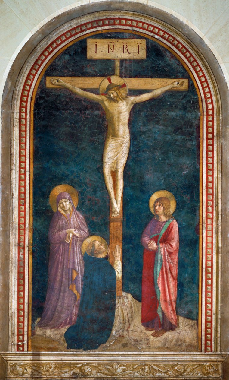 Le Calvaire avec saint Dominique - 圣多米尼克受难壁画... 作者 弗拉 （c.1387-1455）安吉利科