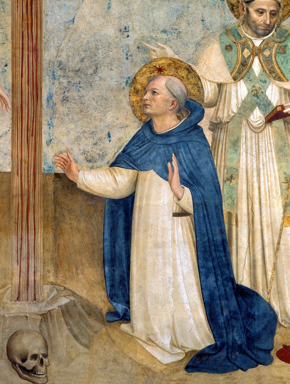 圣多米尼克，Fra Angelico (Guido di Pietro) 代表受难的壁画细节 作者 弗拉·安杰利科