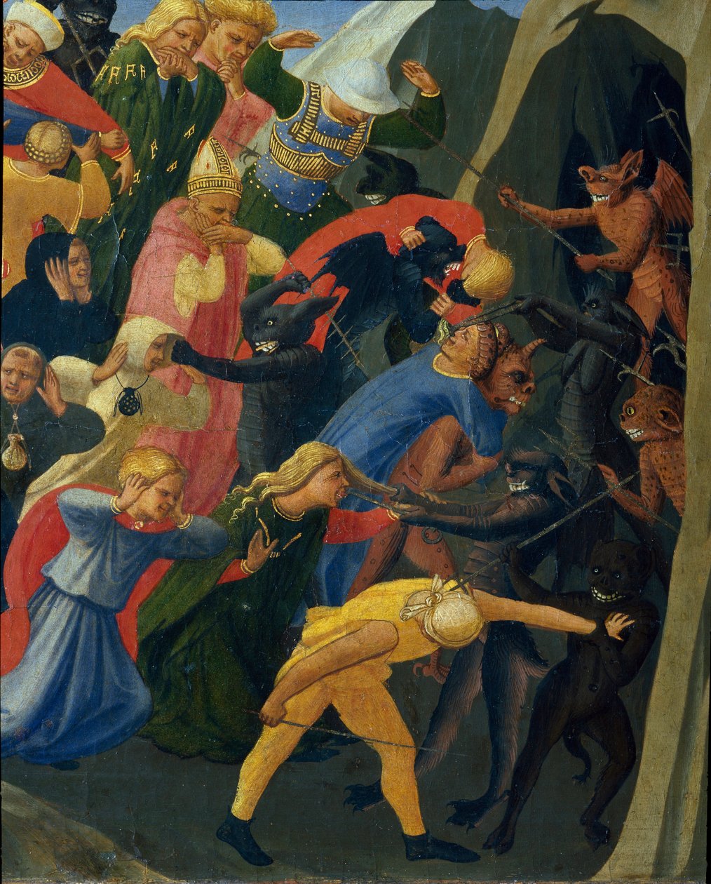 最后的审判：水坝被恶魔带入冥界。 Guido di Pietro（或 Fra Giovanni da Fiesole）的画作，来自 Fra Angelico ou il Beato（1400-1455） 作者 弗拉·安杰利科