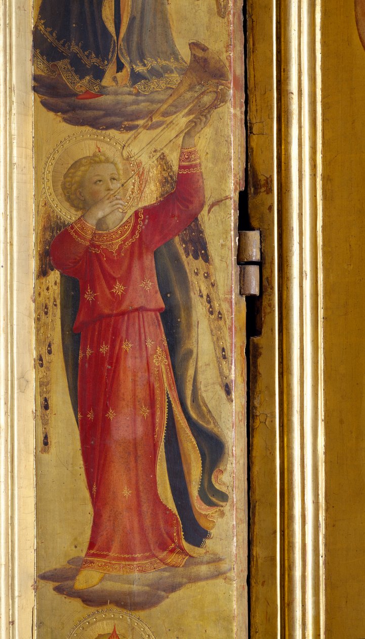 Angel播放小号，细节来自Linaiuoli Triptych，1433（面板上的蛋彩画） 作者 弗拉·安杰利科
