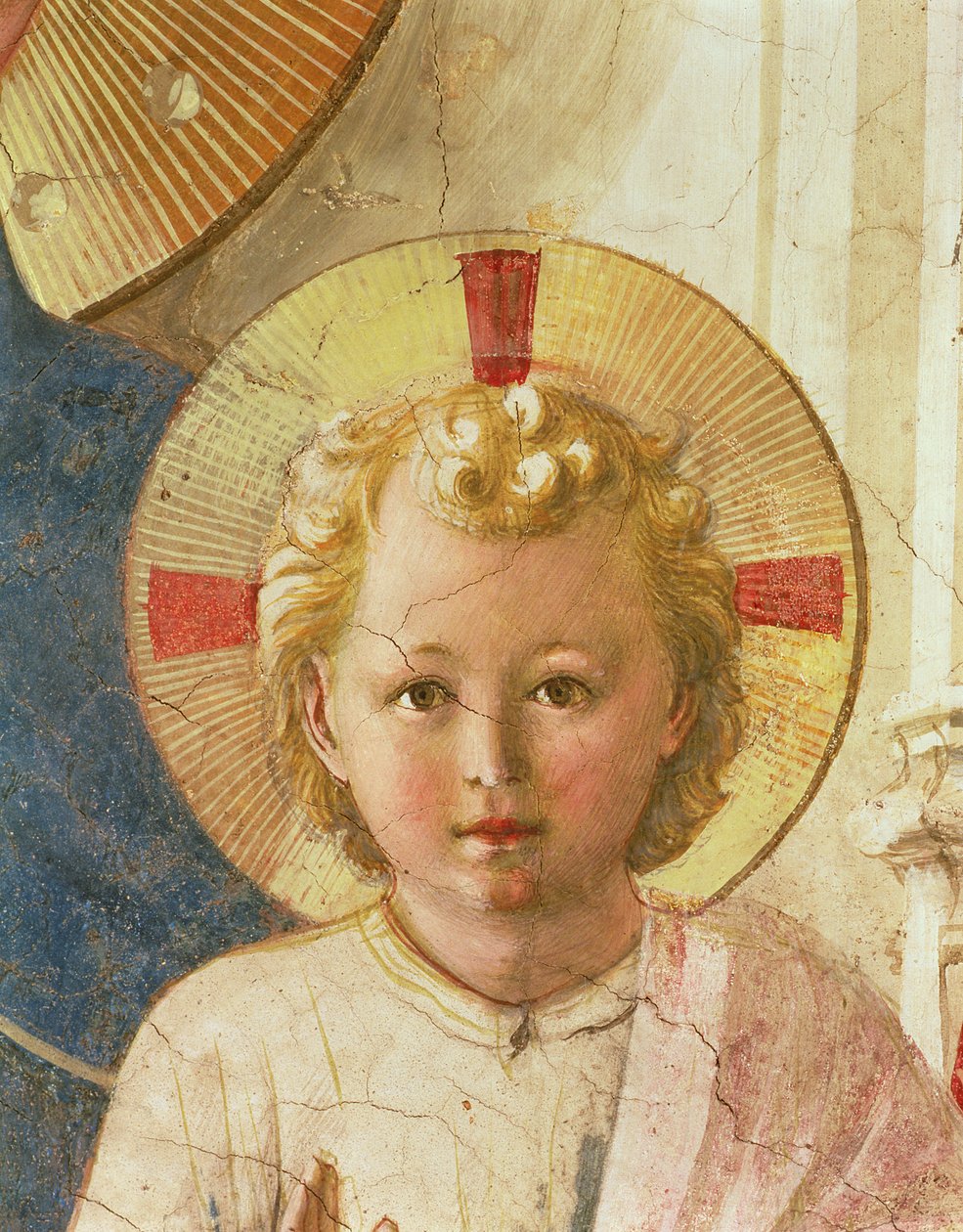 基督孩子的细节从阴影的Madonna delle Ombre麦当娜，1450壁画 作者 弗拉·安杰利科