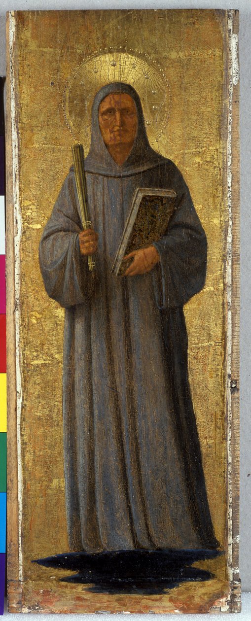 Clairvaux的St. Bernard，c.1435-40（杨木上的蛋彩画） 作者 弗拉·安杰利科
