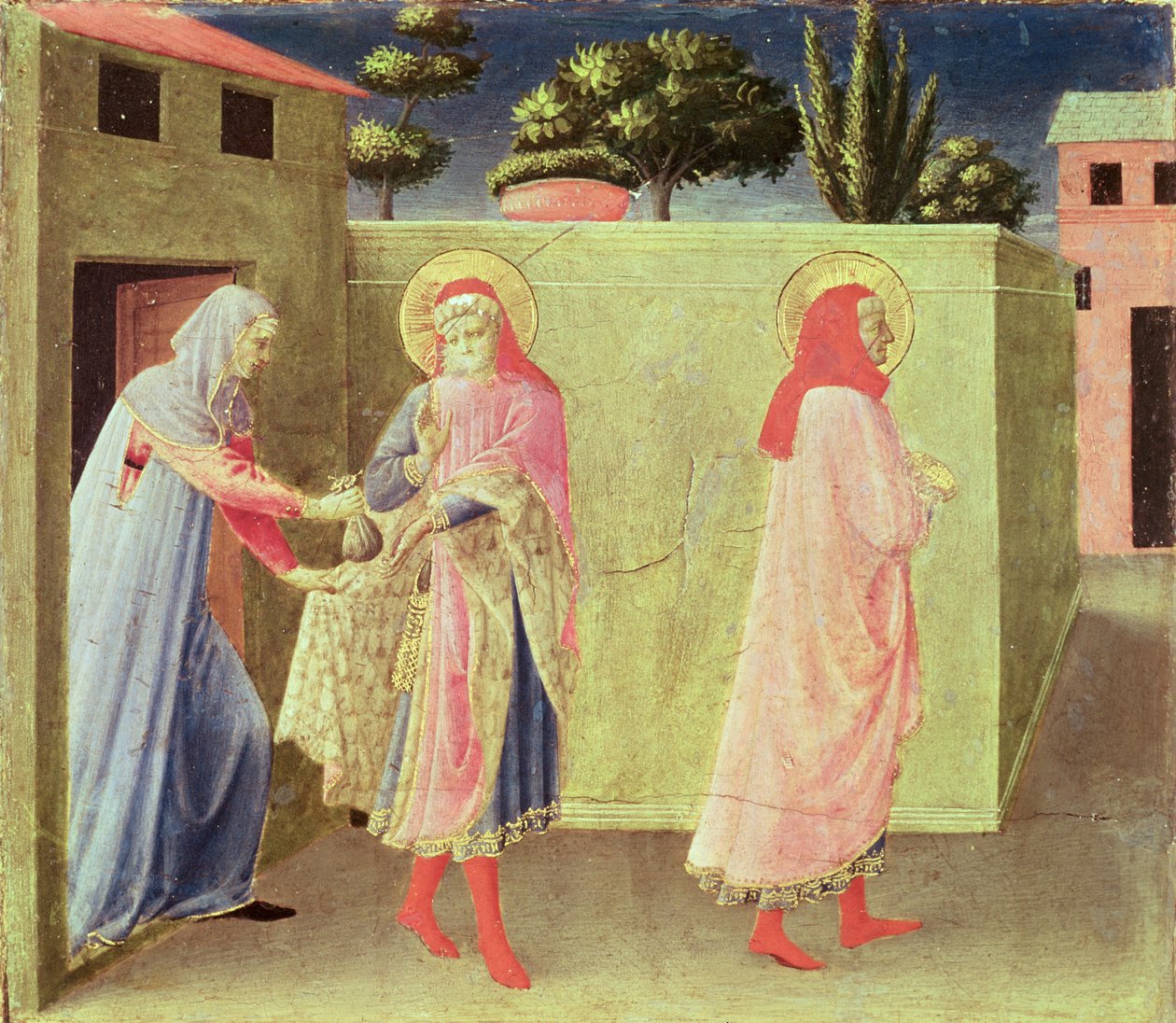 SS的Palladia治疗。 Cosmas和Damian，来自Annalena Altarpiece的Preslla，1434（面板上的蛋彩画） 作者 弗拉·安杰利科