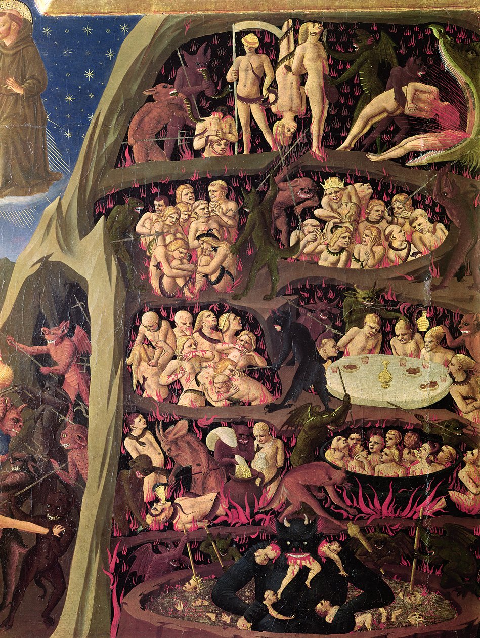 最后的审判，地狱的细节，c.1431 作者 弗拉·安杰利科