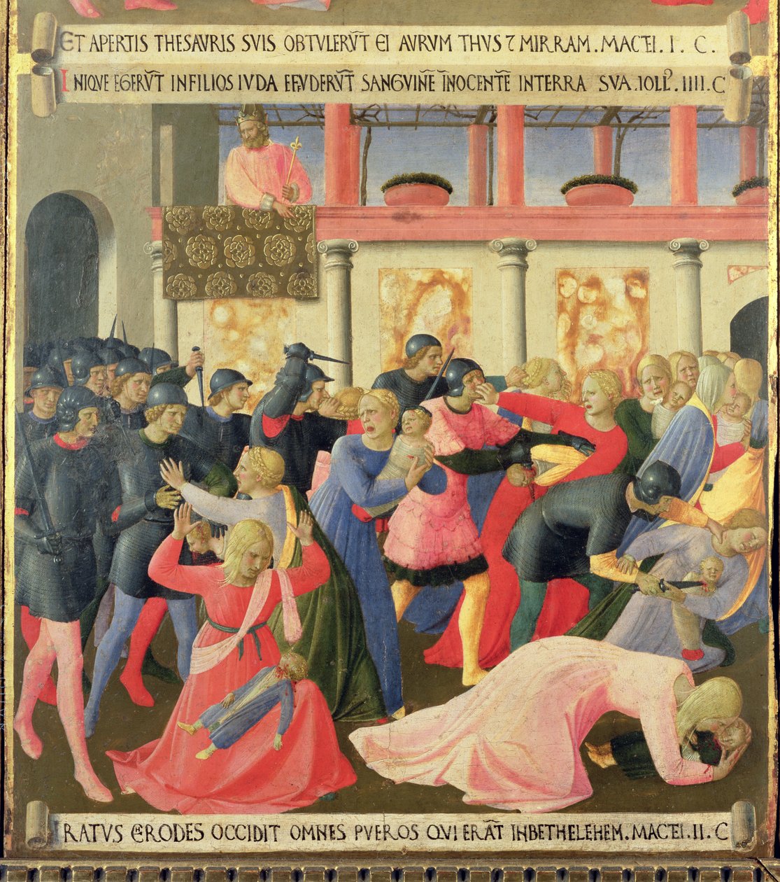 无辜大屠杀，来自Santissima Annunziata的银色财政小组的详细信息，c.1450-53（面板上的蛋彩画） 作者 弗拉·安杰利科