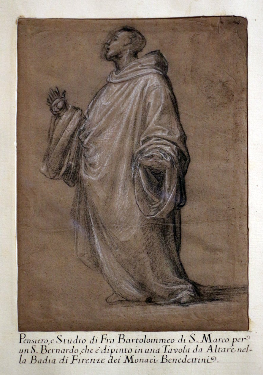 圣伯纳德为卡隆德莱圣母像所做的研究 作者 巴托洛梅欧（Fra Bartolomeo）