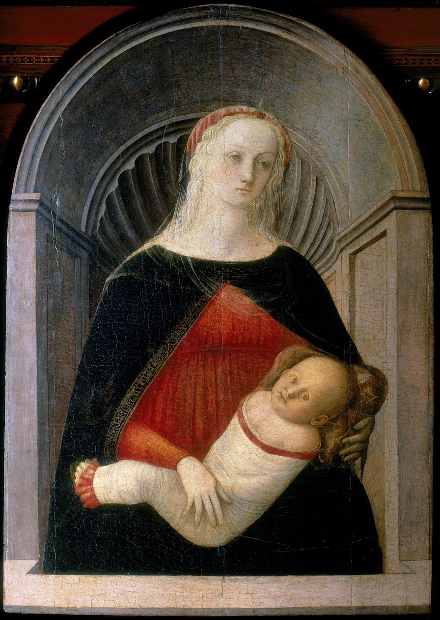 麦当娜和儿童，c.1450（面板上的蛋彩画） 作者 菲利波·里皮