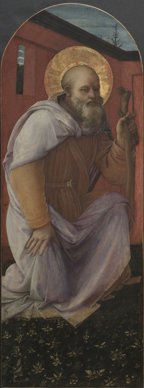 三联画的面板：圣安东尼·阿伯特（St. Anthony Abbot） 作者 菲利波·里皮