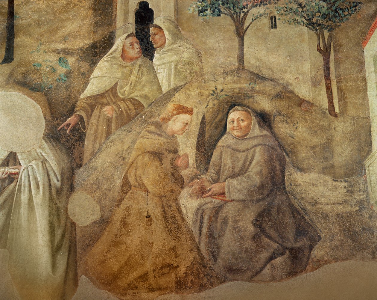 加尔默罗会规则的改革，四个加尔默罗会员的细节，c.1422壁画细节从94764 作者 菲利波·里皮