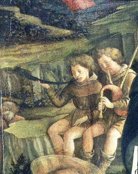 两位音乐牧羊人，耶稣降生的细节，1470年 作者 菲利波·里皮
