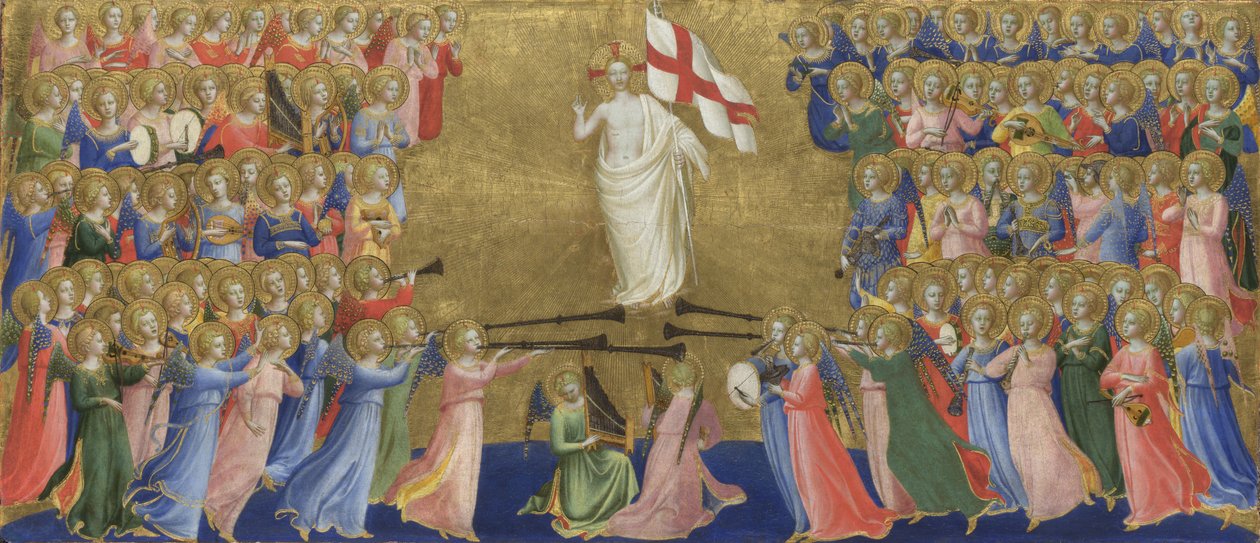 基督在Fiesole San Domenico Altarpiece，c。 1423-1424 作者 Fra Giovanni Angelico da Fiesole