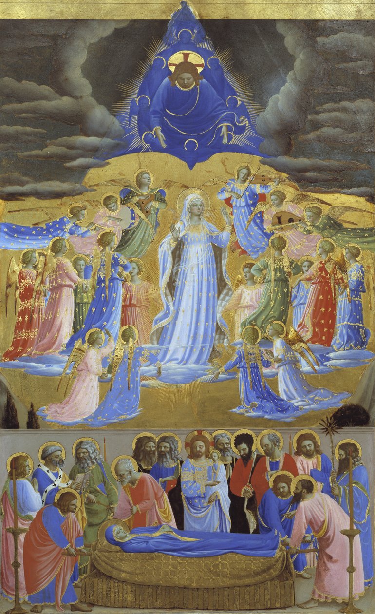 处女的死亡和假设，约1432年 作者 Fra Giovanni Angelico da Fiesole