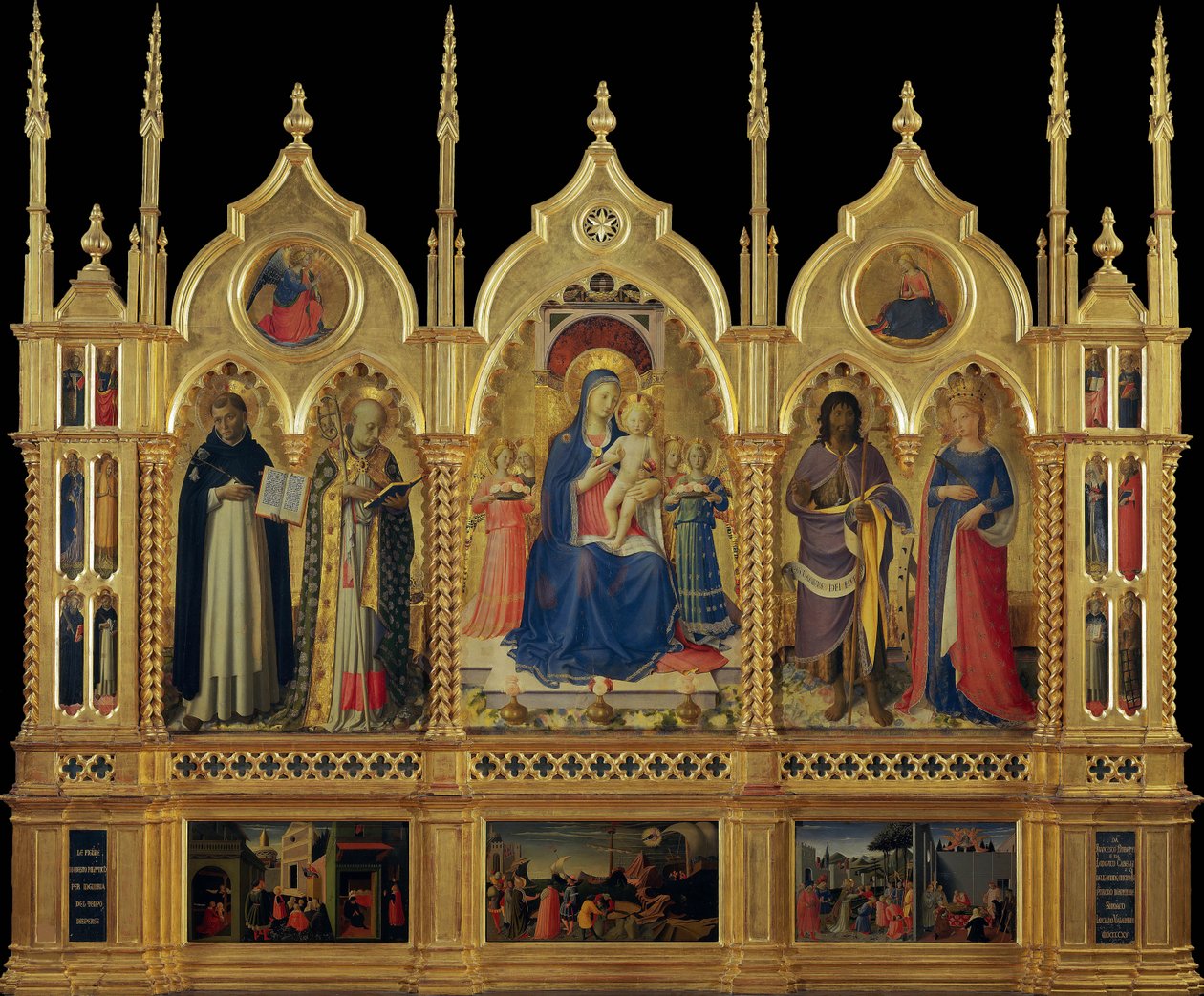带着孩子和圣徒的玛丽亚 佩鲁贾祭坛画，约1437年。 作者 Fra Giovanni Angelico da Fiesole
