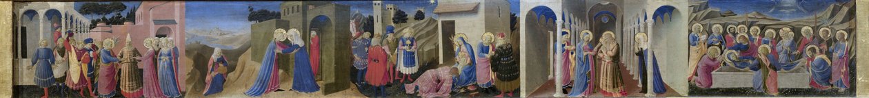 祭坛画《报喜》的Predella，约1433-1434。 作者 Fra Giovanni Angelico da Fiesole