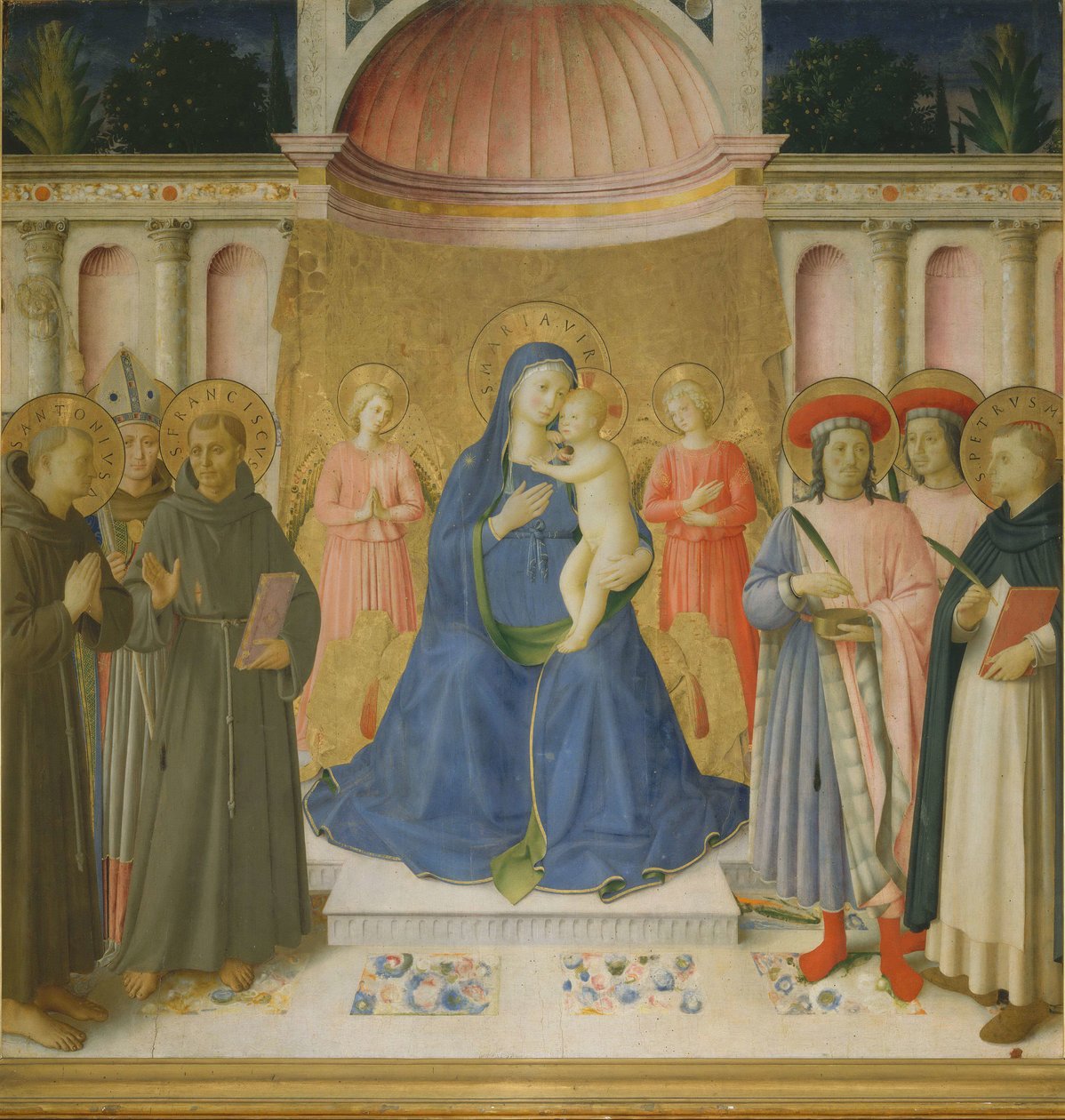 神圣的对话Pala von Bosco ai Frati，约1450年。 作者 Fra Giovanni Angelico da Fiesole