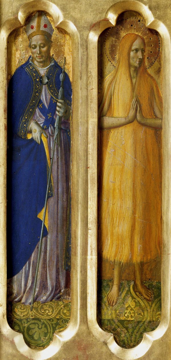 图卢兹的圣徒和埃及的圣母 来自佩鲁贾祭坛画，约1437年。 作者 Fra Giovanni Angelico da Fiesole