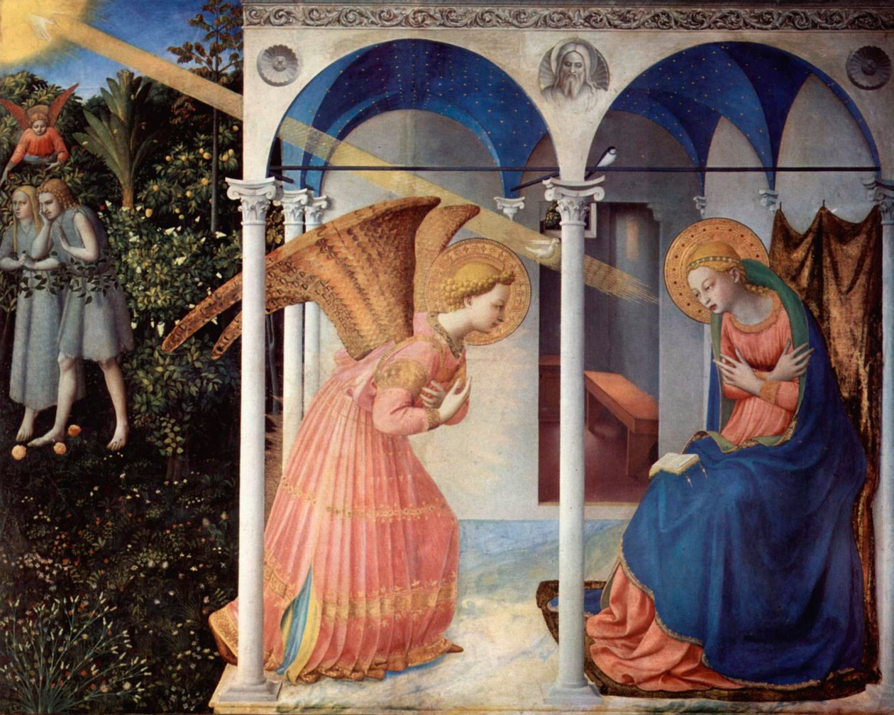天使报喜》，1430-1432。   作者 Fra Giovanni Angelico da Fiesole