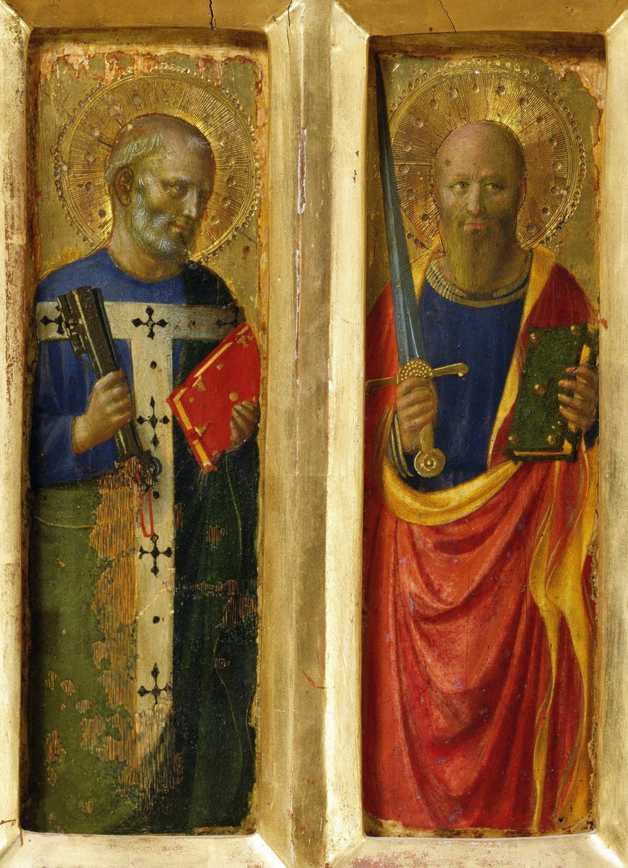 教徒彼得和保罗 来自佩鲁贾祭坛画，约1437年。 作者 Fra Giovanni Angelico da Fiesole
