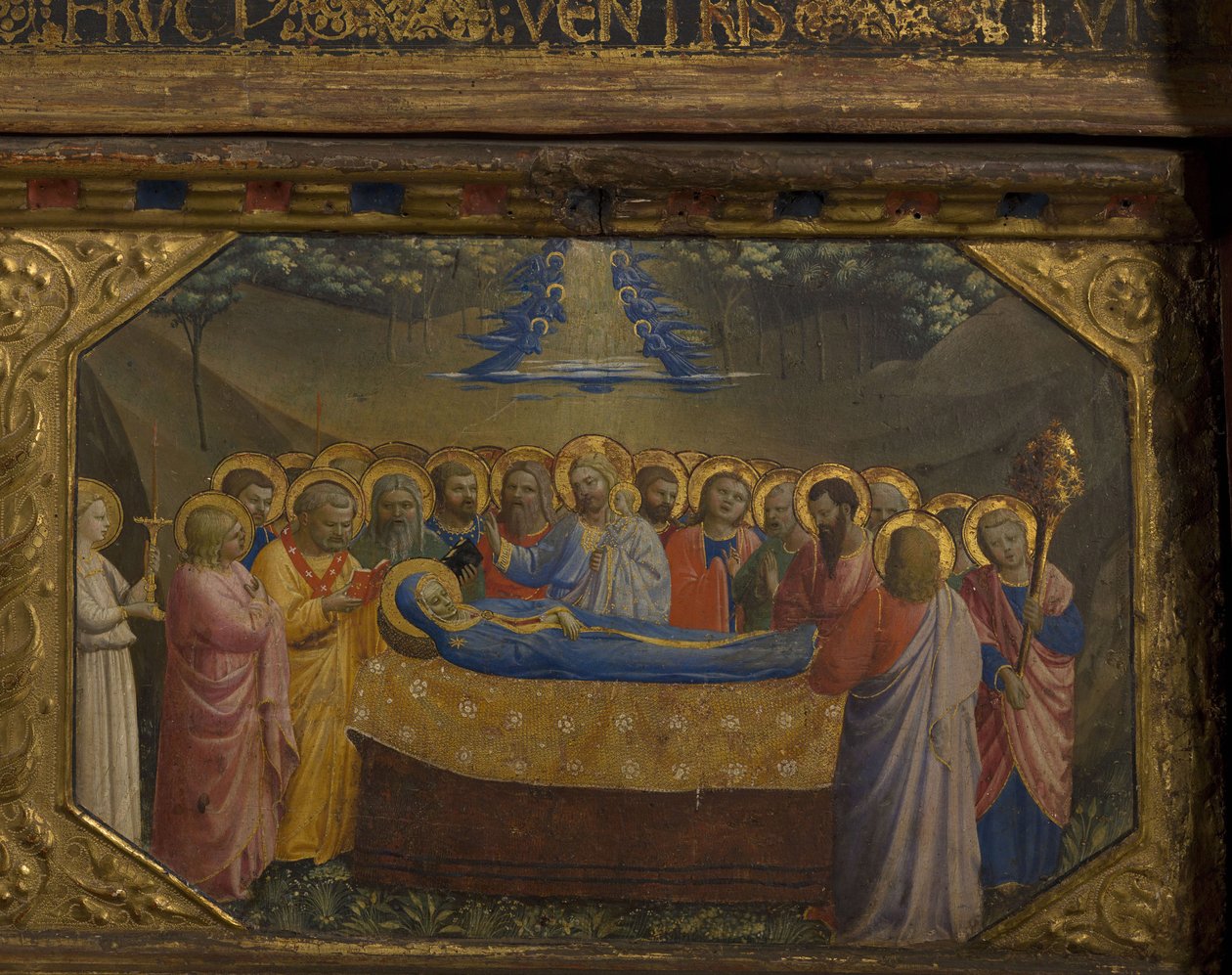 处女之死报喜台重塑了5个Predella场景，1430-1432年 作者 Fra Giovanni Angelico da Fiesole