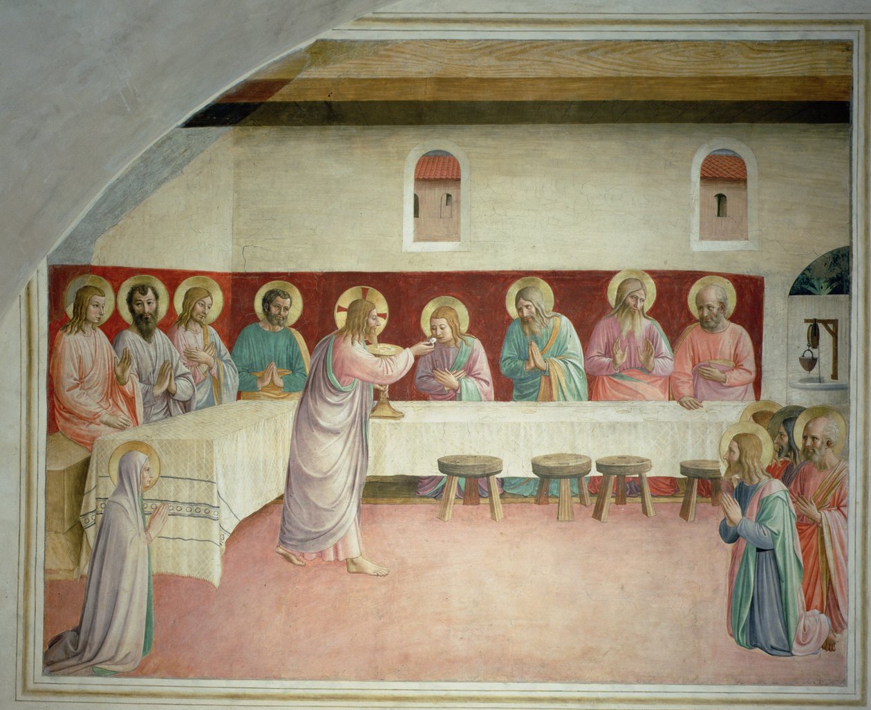 圣餐与最后的晚餐 作者 Fra Giovanni Angelico da Fiesole