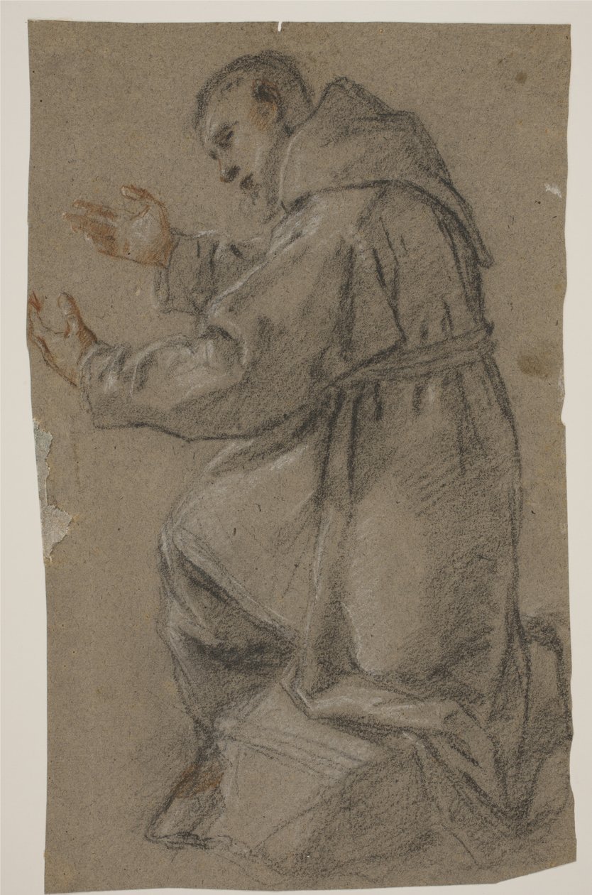 伸出双手的跪地修士 作者 Fra Semplice da Verona