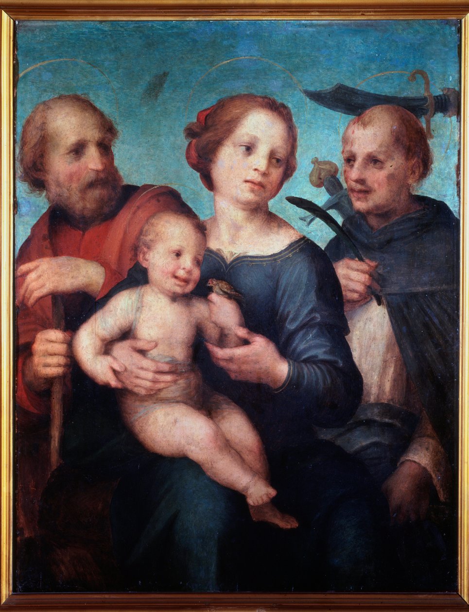 与圣彼得殉道者的神圣家庭（或神圣对话） - 绘画 作者 Fra da Pistoia Paolino
