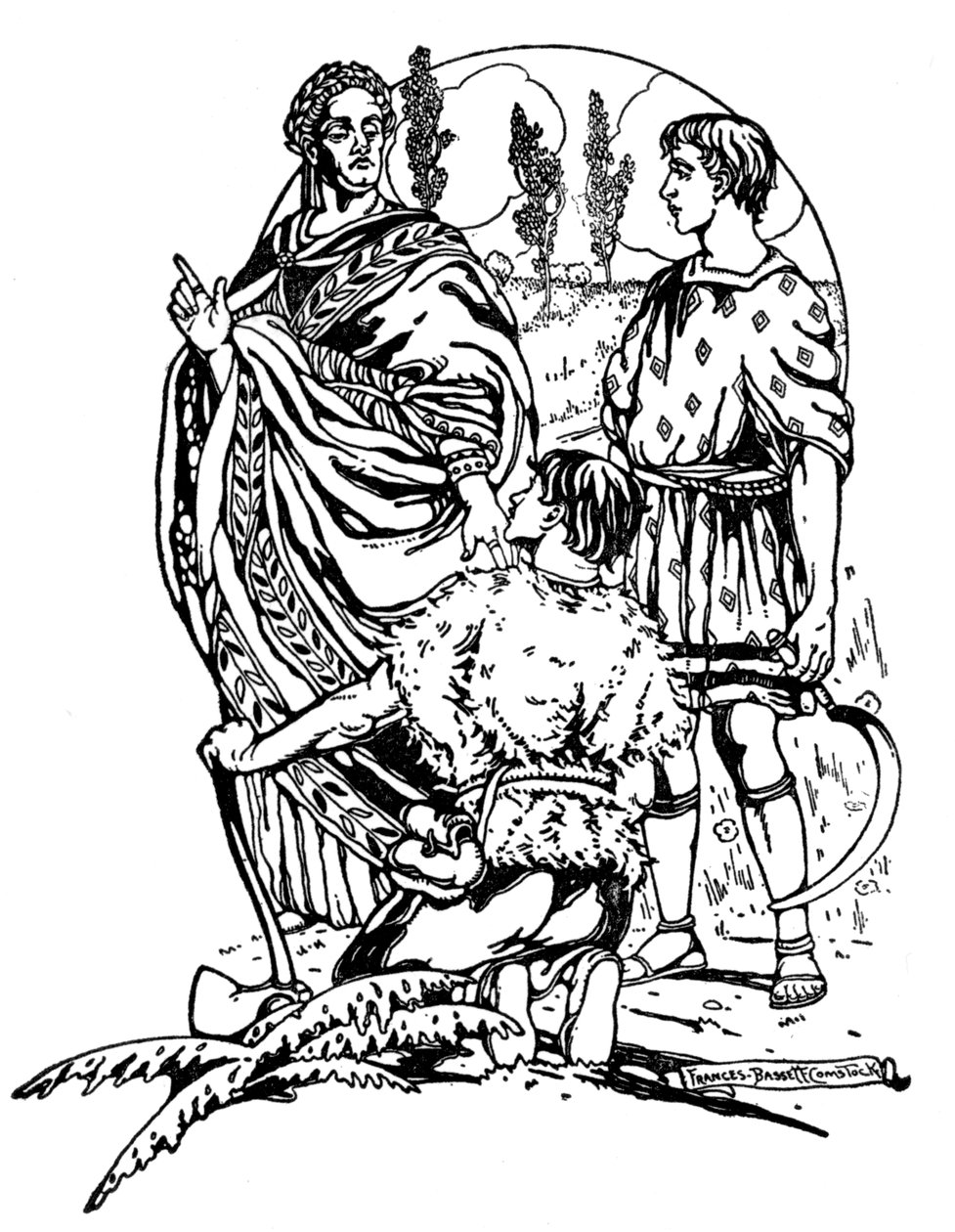 1908年Samuel McChord Crothers撰写的“作为一个教条主义者”的插图 作者 弗朗西斯·巴塞特·康斯托克