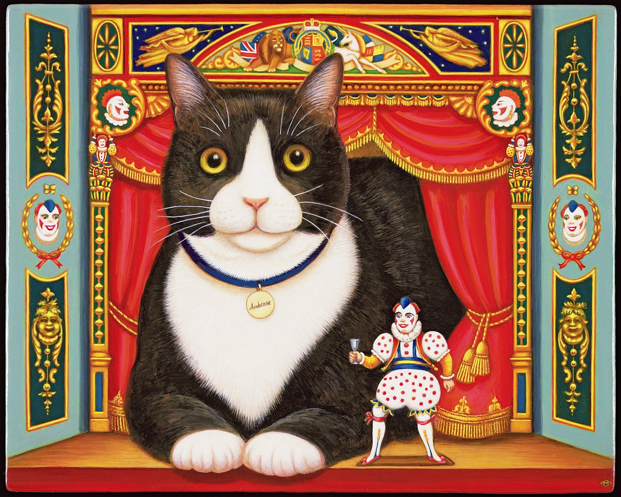 安布罗斯剧院猫，2007年（面板上的油和蛋彩画） 作者 弗朗西斯·布鲁姆菲尔德