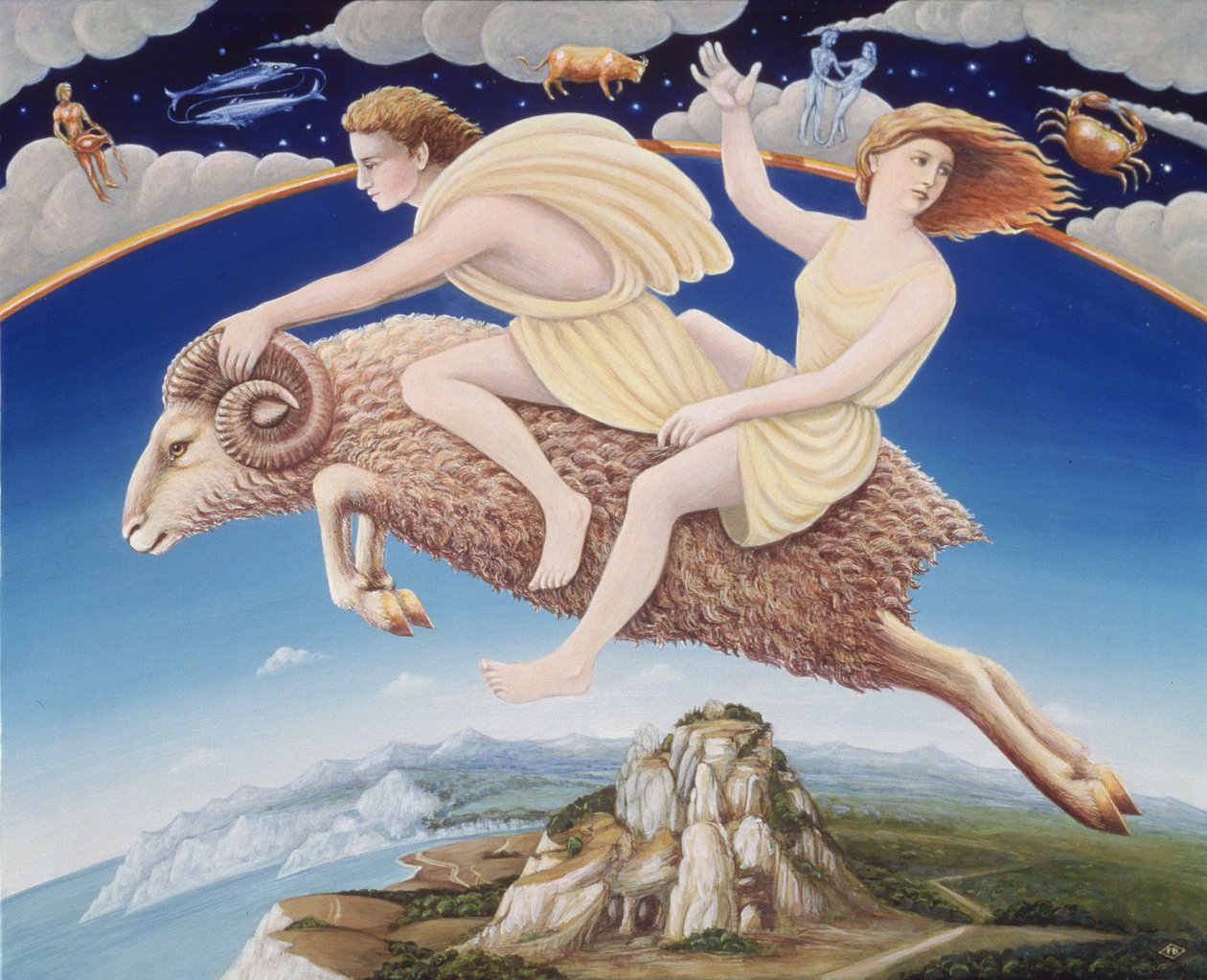 白羊座，1988年（面板上的油和蛋彩画） 作者 弗朗西斯·布鲁姆菲尔德