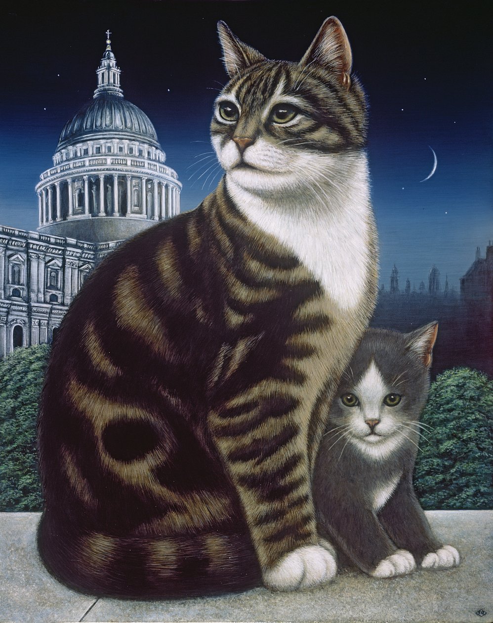 信仰，圣保罗猫，1995年（面板上的油和蛋彩画） 作者 弗朗西斯·布鲁姆菲尔德