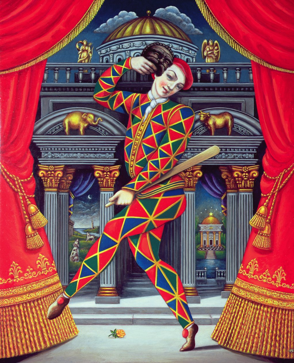 2007年Horn and Ivory盖茨的丑角（面板上的油和蛋彩画） 作者 弗朗西斯·布鲁姆菲尔德