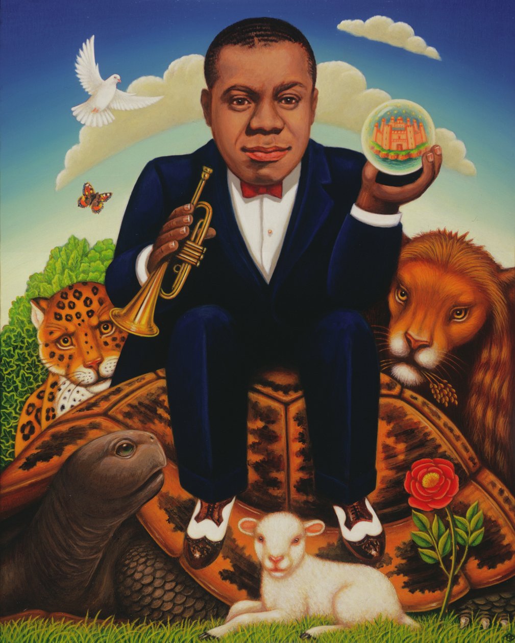 它是一个奇妙的世界（路易斯阿姆斯特朗）2006（面板上的油和蛋彩画） 作者 弗朗西斯·布鲁姆菲尔德