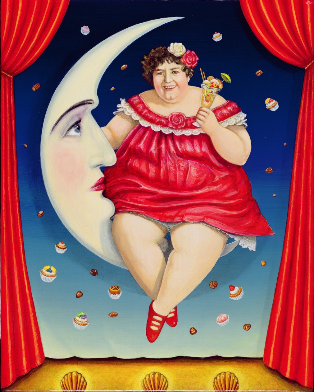 小婴儿中提琴，2001年（面板上的油和蛋彩画） 作者 弗朗西斯·布鲁姆菲尔德