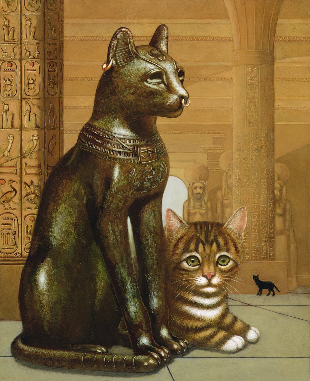 Mike the British Museum Kitten，1995（面板上的油和蛋彩画） 作者 弗朗西斯·布鲁姆菲尔德