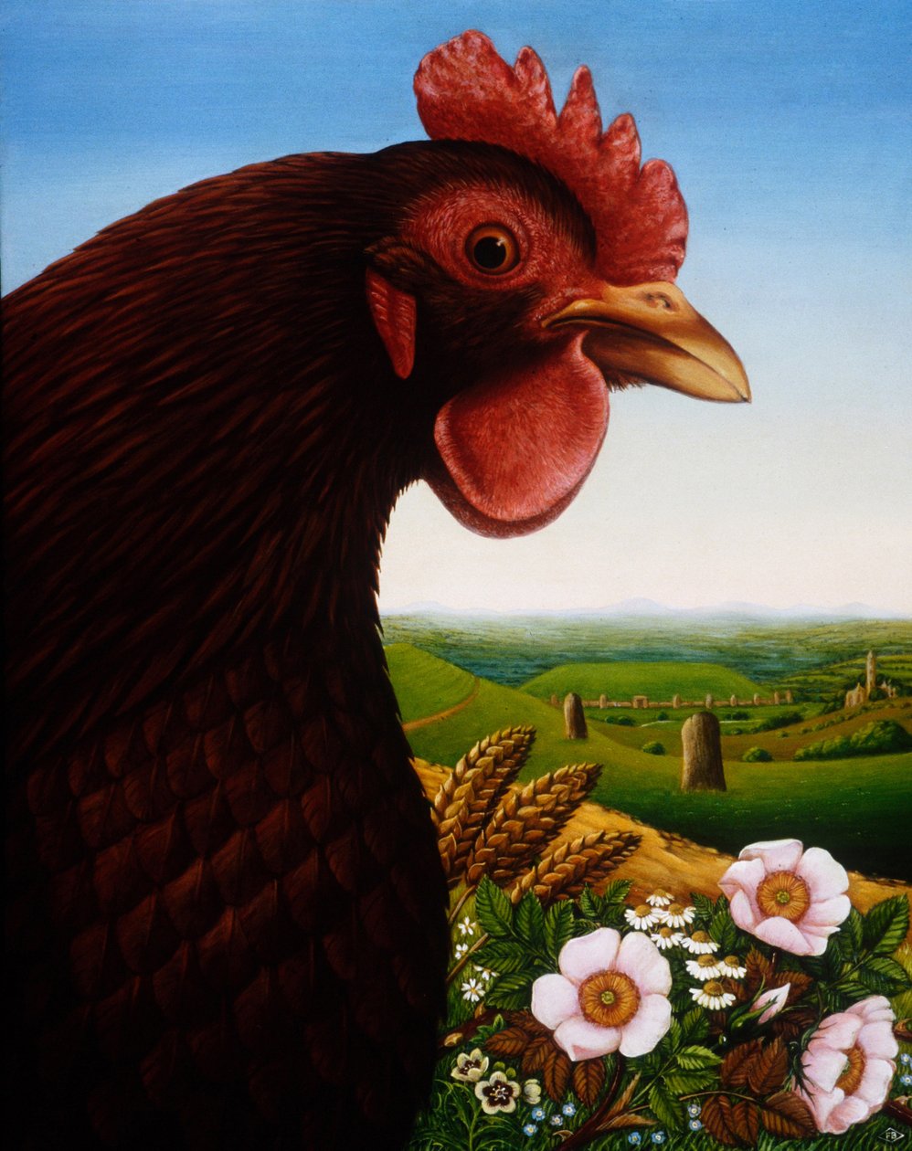 失落王国的音乐（大鸡），1987年（面板上的油和蛋彩画） 作者 弗朗西斯·布鲁姆菲尔德