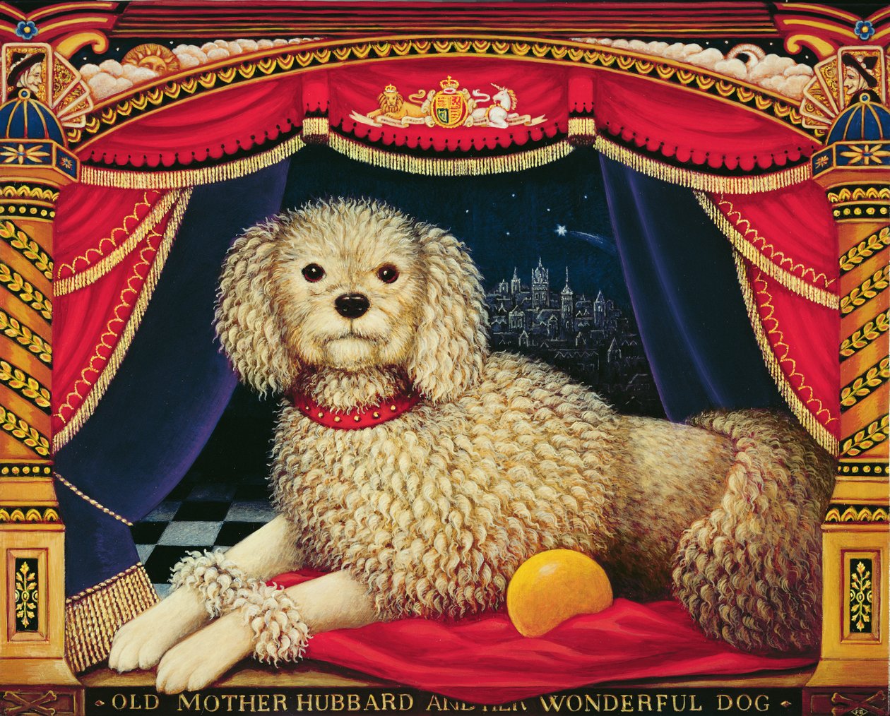 Old Mother Hubbards Wonderful Dog，1998（面板上的油和蛋彩画） 作者 弗朗西斯·布鲁姆菲尔德