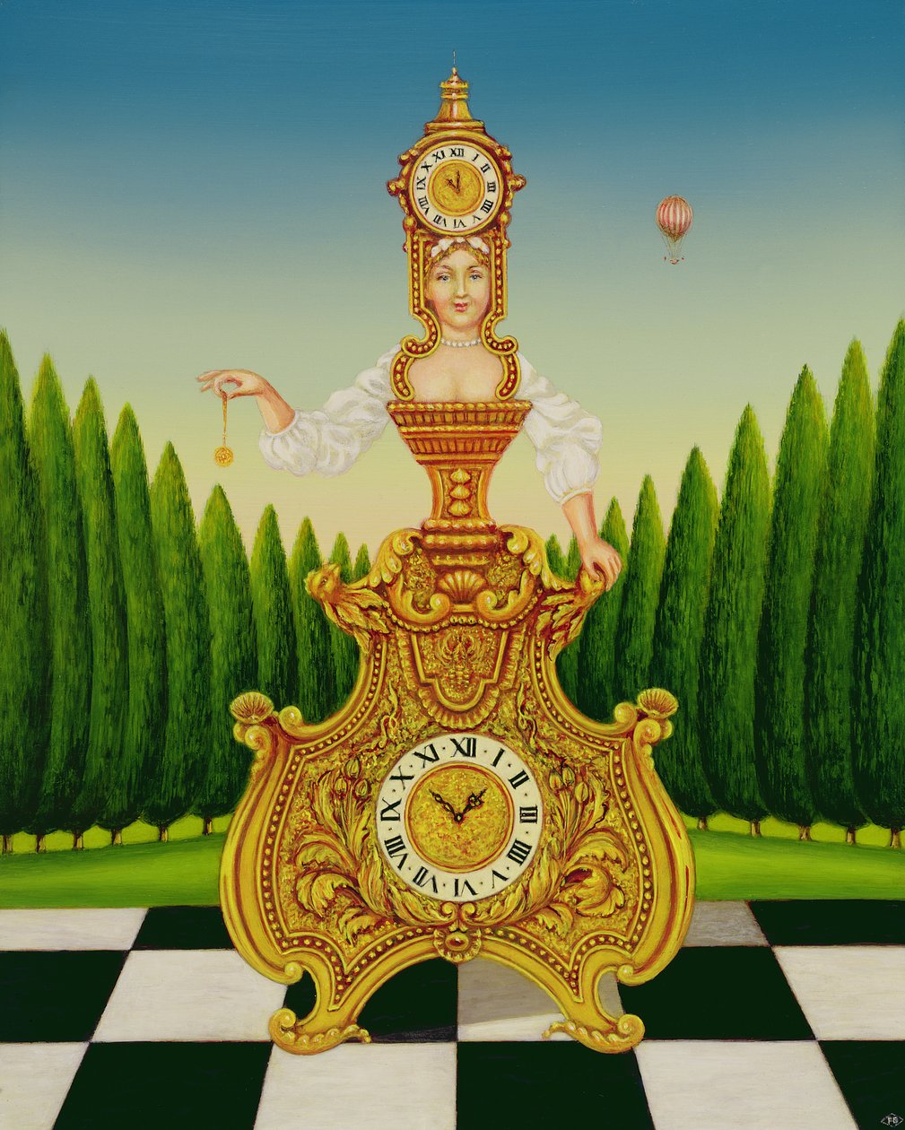 The Clockmakers Wife，1999（面板上的油和蛋彩画） 作者 弗朗西斯·布鲁姆菲尔德